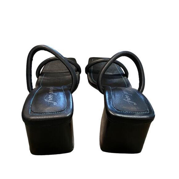 Free People Black Parker Double Strap Heel Sandal Sz 6.5 NWT - Picture 6 of 12